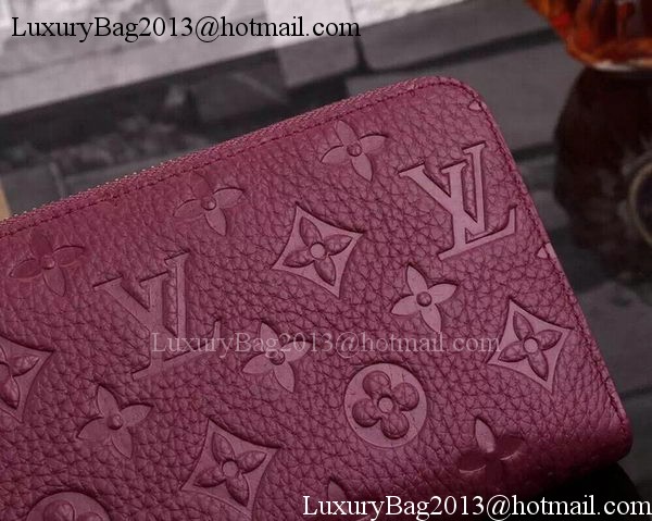 Louis Vuitton Monogram Empreinte Zippy Wallets M60017 Burgundy Louis Vuitton Monogram Empreinte Zippy Wallets M60017 Burgundy