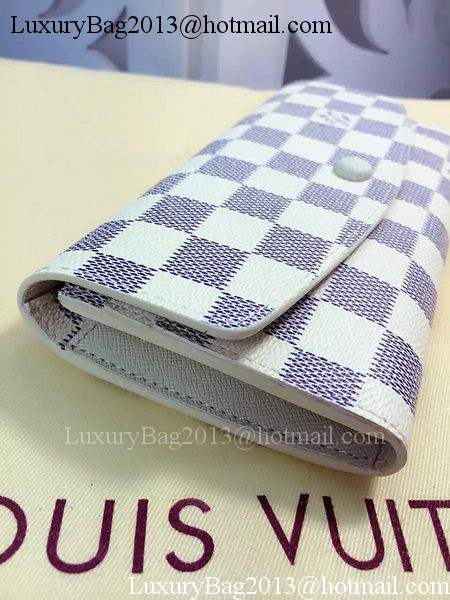 Louis Vuitton Damier Azur Canvas Emilie Wallet Rouge M60136 Louis Vuitton Damier Azur Canvas Emilie Wallet Rouge M60136