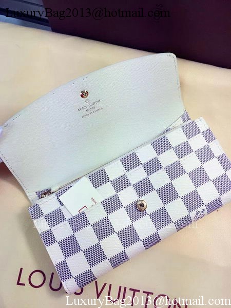 Louis Vuitton Damier Azur Canvas Emilie Wallet Rouge M60136 Louis Vuitton Damier Azur Canvas Emilie Wallet Rouge M60136