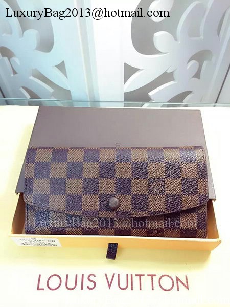 Louis Vuitton Damier Ebene Canvas Emilie Wallet Rouge M60136 Brown Louis Vuitton Damier Ebene Canvas Emilie Wallet Rouge M60136 Brown