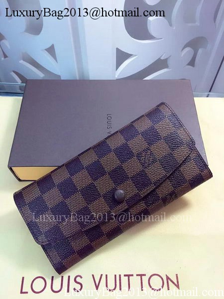 Louis Vuitton Damier Ebene Canvas Emilie Wallet Rouge M60136 Brown Louis Vuitton Damier Ebene Canvas Emilie Wallet Rouge M60136 Brown