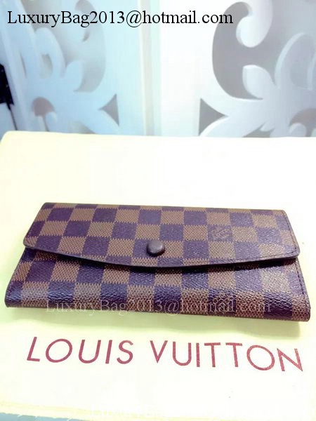 Louis Vuitton Damier Ebene Canvas Emilie Wallet Rouge M60136 Brown Louis Vuitton Damier Ebene Canvas Emilie Wallet Rouge M60136 Brown
