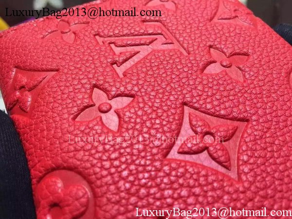 Louis Vuitton Monogram Empreinte SARAH WALLET M61184 Red Louis Vuitton Monogram Empreinte SARAH WALLET M61184 Red