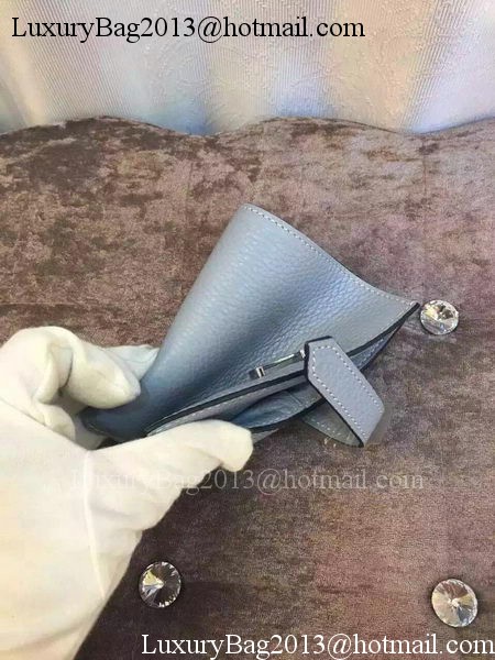 Hermes Bi-Fold Wallet Togo Leather H512 Light Blue Hermes Bi-Fold Wallet Togo Leather H512 Light Blue