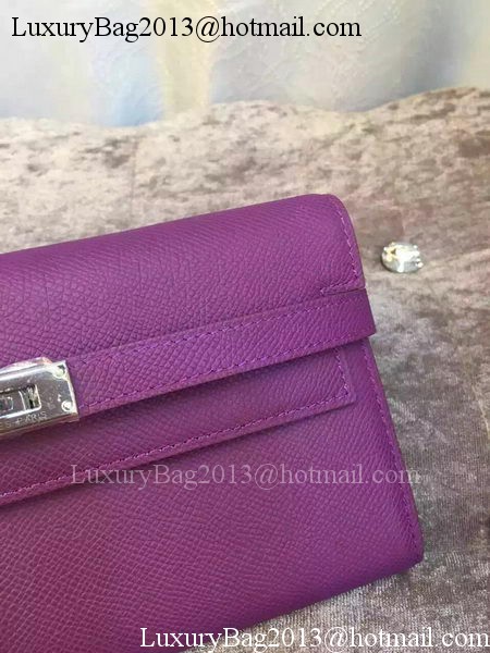 Hermes Kelly Wallet Epsom Leather H009 Purple Hermes Kelly Wallet Epsom Leather H009 Purple