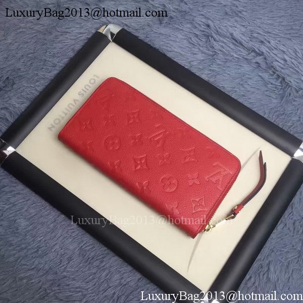 Louis Vuitton Monogram Empreinte ZIPPY WALLET M60571 Red Louis Vuitton Monogram Empreinte ZIPPY WALLET M60571 Red