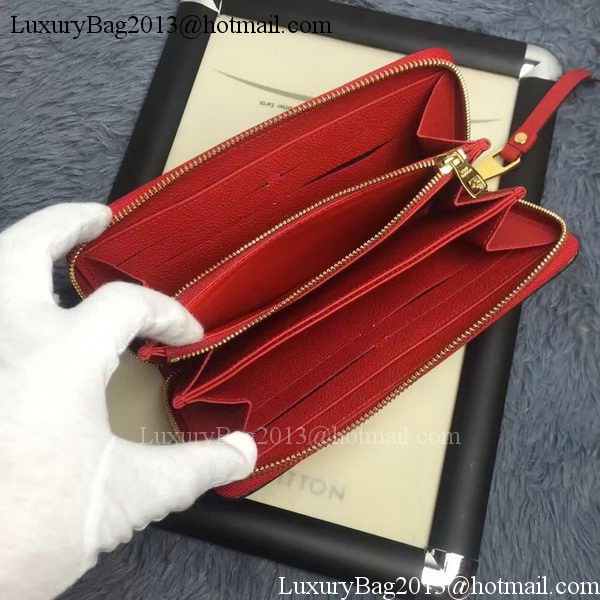 Louis Vuitton Monogram Empreinte ZIPPY WALLET M60571 Red Louis Vuitton Monogram Empreinte ZIPPY WALLET M60571 Red