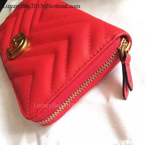 Gucci GG Marmont Zip Around Wallet 443123 Red Gucci GG Marmont Zip Around Wallet 443123 Red
