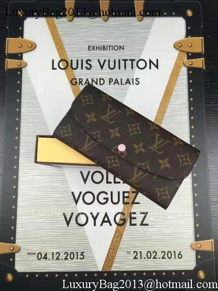 Louis Vuitton Monogram Canvas Emilie Wallet M60696 Pink Louis Vuitton Monogram Canvas Emilie Wallet M60696 Pink