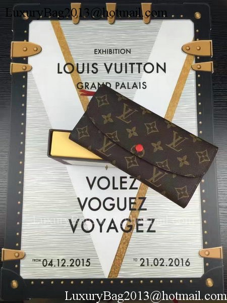 Louis Vuitton Monogram Canvas Emilie Wallet M60696 Red Louis Vuitton Monogram Canvas Emilie Wallet M60696 Red