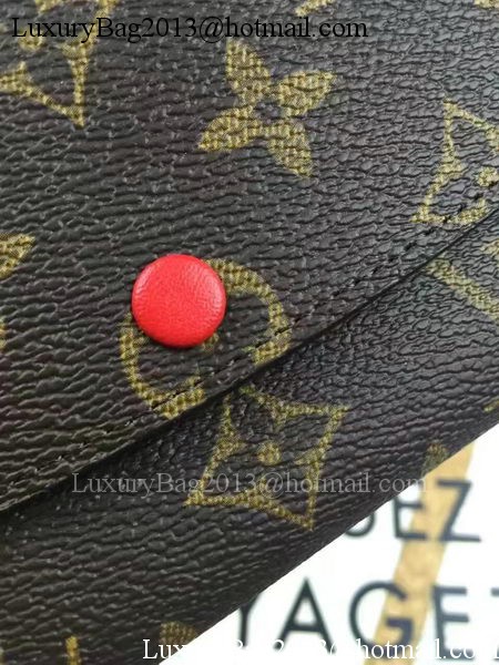 Louis Vuitton Monogram Canvas Emilie Wallet M60696 Red Louis Vuitton Monogram Canvas Emilie Wallet M60696 Red