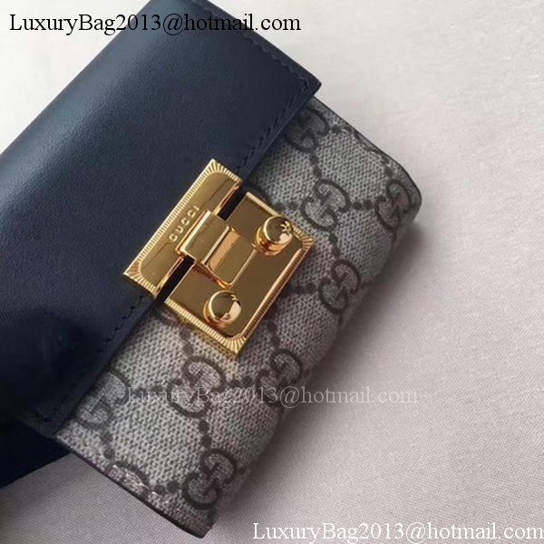 Gucci GG Supreme Canvas Padlock Wallet 453155 Black Gucci GG Supreme Canvas Padlock Wallet 453155 Black