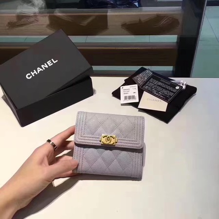 Boy Chanel Matelasse Bi-Fold Wallet Cannage Pattern CHA5261 Grey Boy Chanel Matelasse Bi-Fold Wallet Cannage Pattern CHA5261 Grey