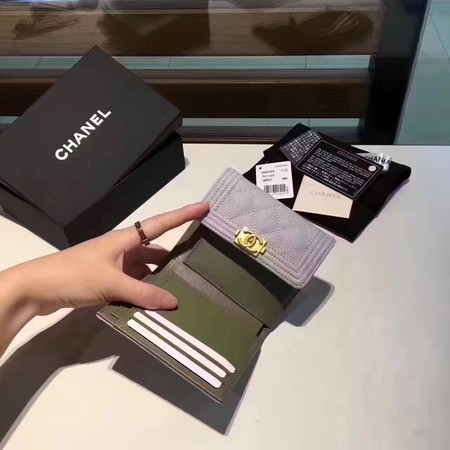 Boy Chanel Matelasse Bi-Fold Wallet Cannage Pattern CHA5261 Grey Boy Chanel Matelasse Bi-Fold Wallet Cannage Pattern CHA5261 Grey