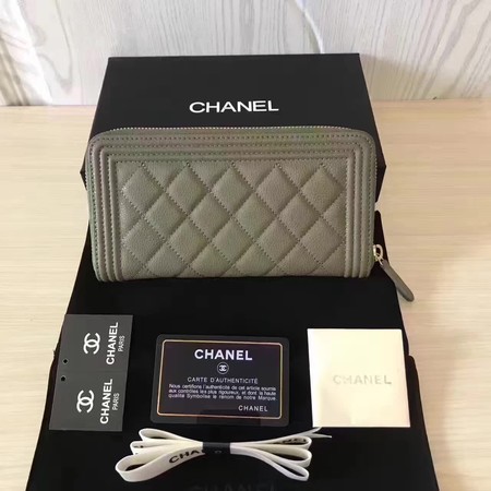 Boy Chanel Zip Around Wallet Cannage Pattern CHA5264 Green Boy Chanel Zip Around Wallet Cannage Pattern CHA5264 Green
