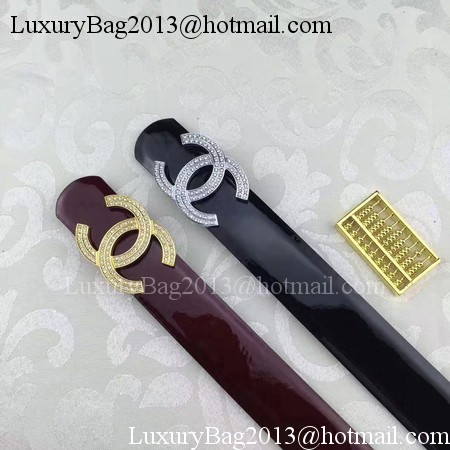 Chanel 30mm Patent Leather Belt CH5230 Black Chanel 30mm Patent Leather Belt CH5230 Black
