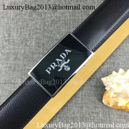 Prada 34mm Leather Belt PD0801 Black Prada 34mm Leather Belt PD0801 Black