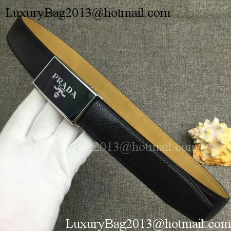 Prada 34mm Leather Belt PD0801 Black Prada 34mm Leather Belt PD0801 Black