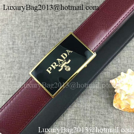 Prada 34mm Leather Belt PD0801 Wine Prada 34mm Leather Belt PD0801 Wine