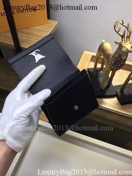 Louis Vuitton Calf Leather LOCKME II COMPACT WALLET M64309 Black Louis Vuitton Calf Leather LOCKME II COMPACT WALLET M64309 Black