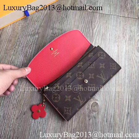 Louis Vuitton Monogram Canvas EMILIE WALLET M64202 Red Louis Vuitton Monogram Canvas EMILIE WALLET M64202 Red