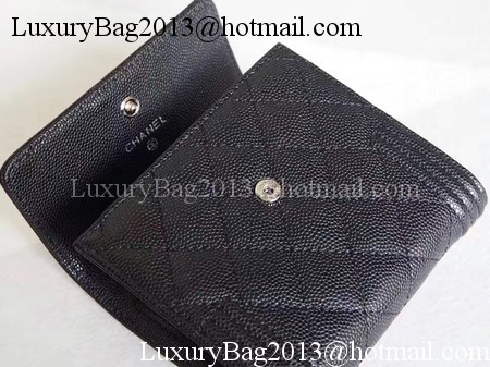 Chanel Matelasse Bi-Fold Wallet Black Cannage Patterns A48980 Silver Chanel Matelasse Bi-Fold Wallet Black Cannage Patterns A48980 Silver
