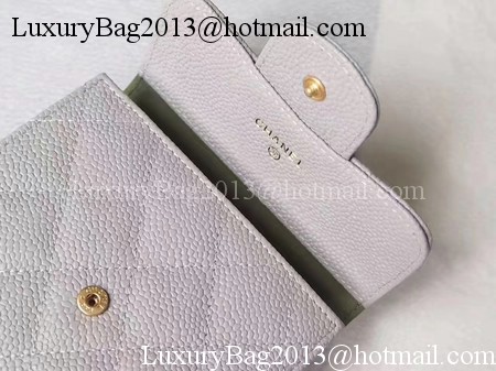 Chanel Tri-Fold Wallet Cannage Pattern Leather A48981 Grey Chanel Tri-Fold Wallet Cannage Pattern Leather A48981 Grey