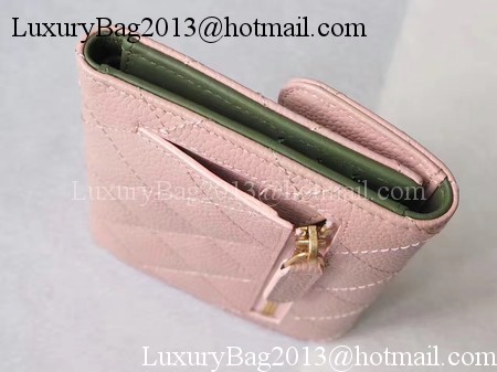 Chanel Tri-Fold Wallet Cannage Pattern Leather A48981 Pink Chanel Tri-Fold Wallet Cannage Pattern Leather A48981 Pink