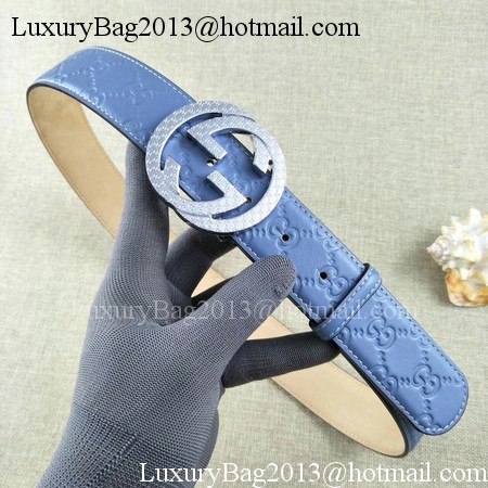 Gucci 38mm Leather Belt GG57099 Blue Gucci 38mm Leather Belt GG57099 Blue