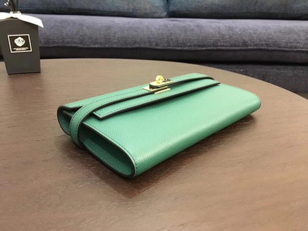 Hermes Kelly Epsom Leather Wallet H4086 Green Hermes Kelly Epsom Leather Wallet H4086 Green