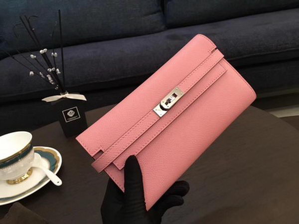 Hermes Kelly Epsom Leather Wallet H4086 Pink Hermes Kelly Epsom Leather Wallet H4086 Pink
