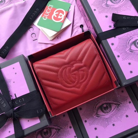 Gucci GG Marmont Matelasse Wallet 474802 Red Gucci GG Marmont Matelasse Wallet 474802 Red