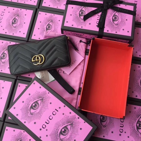 Gucci GG Marmont Zip Around Wallet 443123 Black Gucci GG Marmont Zip Around Wallet 443123 Black