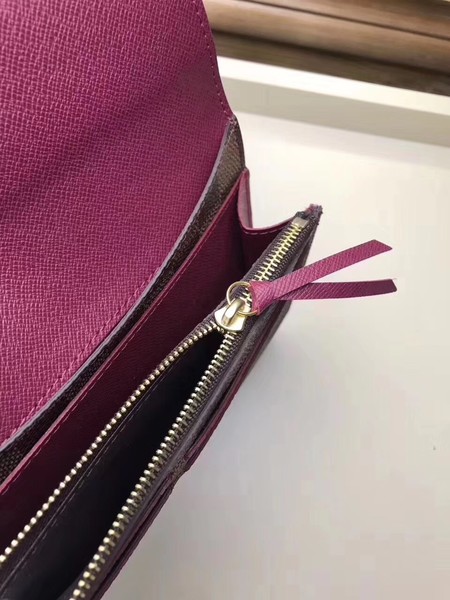 Louis Vuitton Damier Ebene Canvas EMILIE WALLET N63544 Wine Louis Vuitton Damier Ebene Canvas EMILIE WALLET N63544 Wine