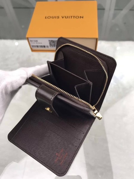 Louis Vuitton Damier Ebene Canvas Zipped Compact Wallet N61667 Louis Vuitton Damier Ebene Canvas Zipped Compact Wallet N61667