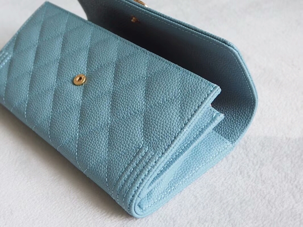 Chanel Boy Matelasse Long Wallet Calfskin Leather CHA5264 Blue Chanel Boy Matelasse Long Wallet Calfskin Leather CHA5264 Blue