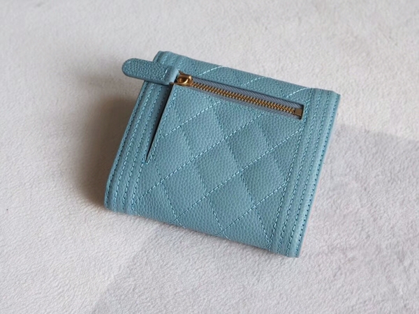 Chanel Tri-Fold Wallet Calfskin Leather A48980 Blue Chanel Tri-Fold Wallet Calfskin Leather A48980 Blue