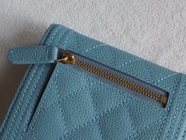 Chanel Tri-Fold Wallet Calfskin Leather A48980 Blue Chanel Tri-Fold Wallet Calfskin Leather A48980 Blue