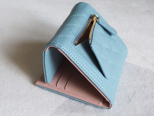 Chanel Tri-Fold Wallet Calfskin Leather A48980 Blue Chanel Tri-Fold Wallet Calfskin Leather A48980 Blue