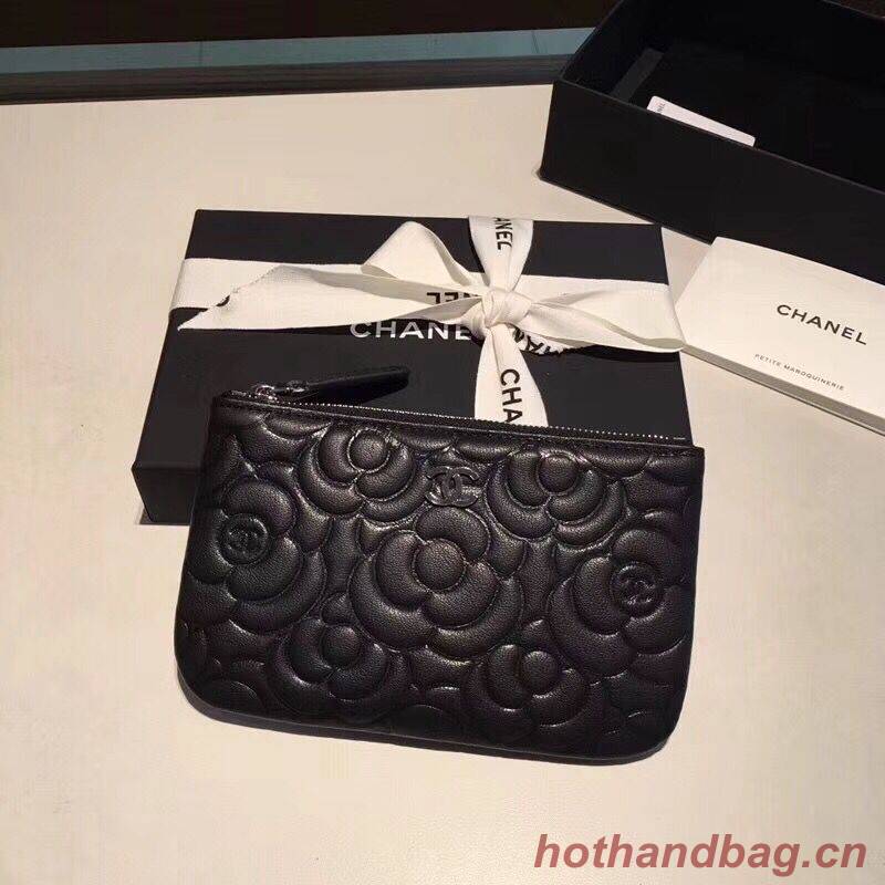 Chanel Sheepskin Leather 2256 Wallet Black Chanel Sheepskin Leather 2256 Wallet Black