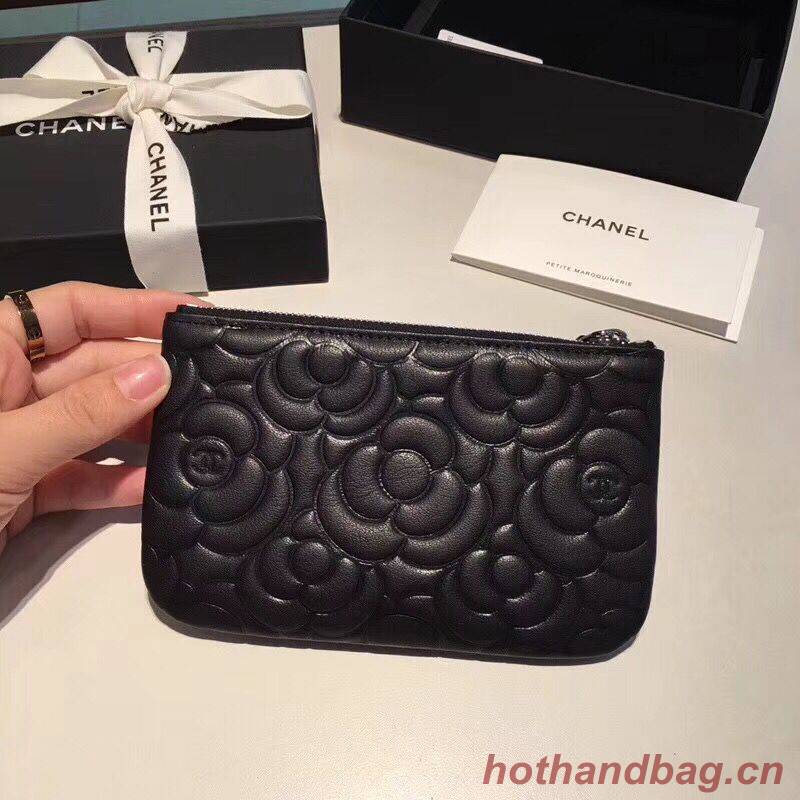 Chanel Sheepskin Leather 2256 Wallet Black Chanel Sheepskin Leather 2256 Wallet Black