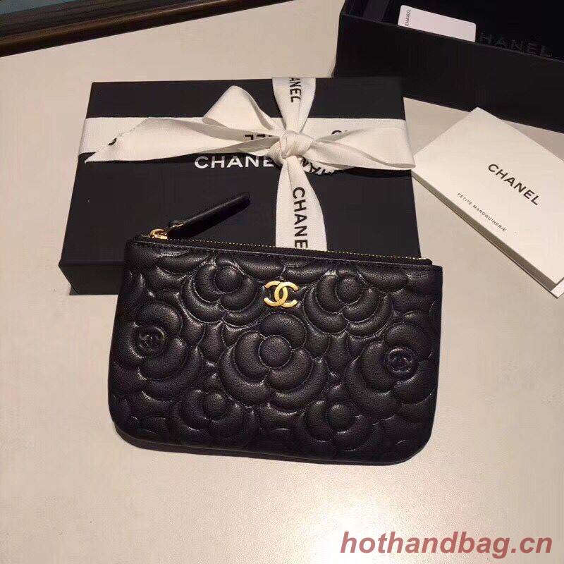 Chanel Sheepskin Leather 2256 Wallet Black Chanel Sheepskin Leather 2256 Wallet Black