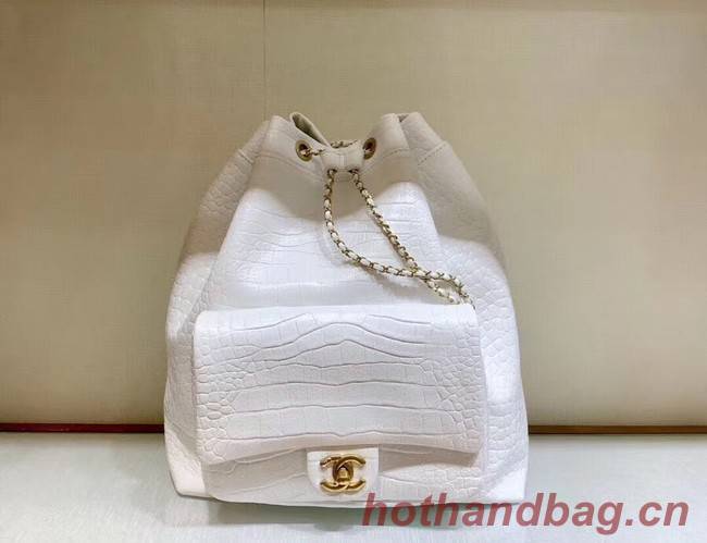 Chanel Original Leather Backpack AS0800 White
