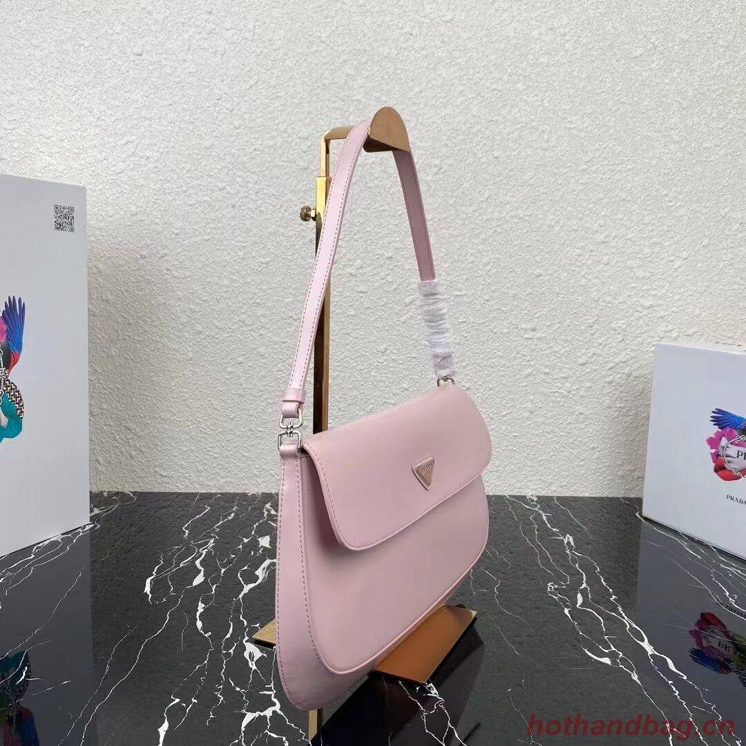 Prada Cleo brushed leather shoulder bag with flap 1BH276 pink