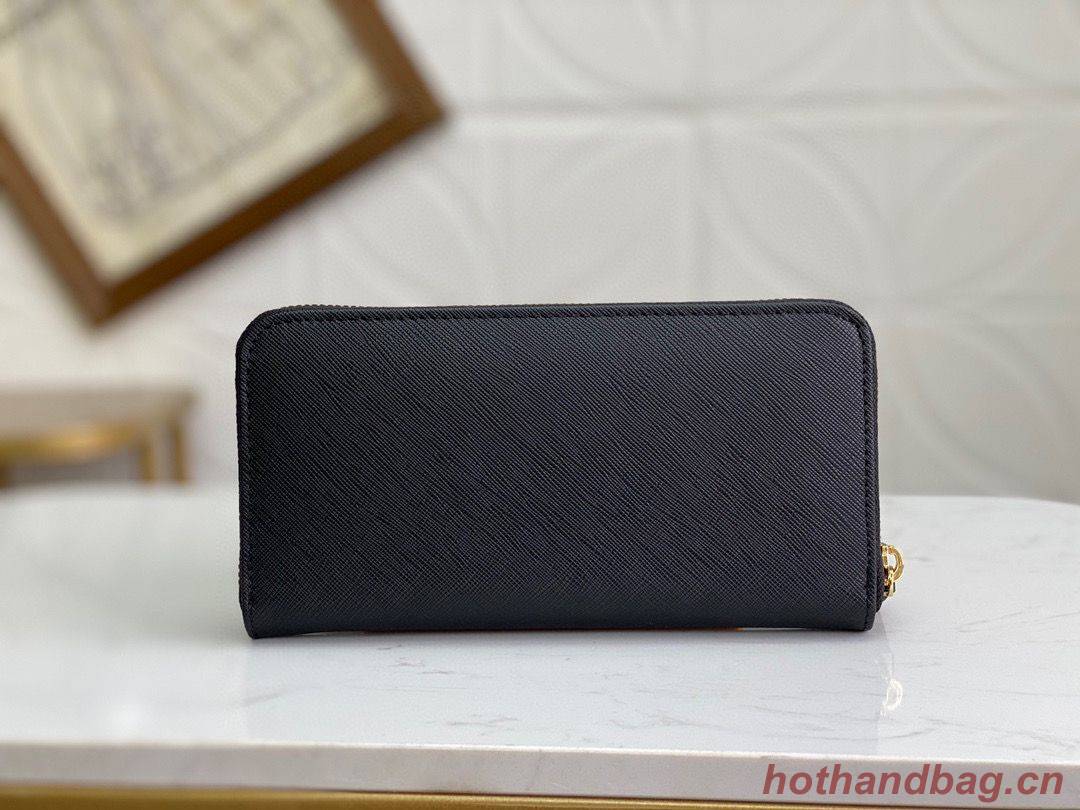 Prada Leather Large Zippy Wallets 1ML506 Black Prada Leather Large Zippy Wallets 1ML506 Black