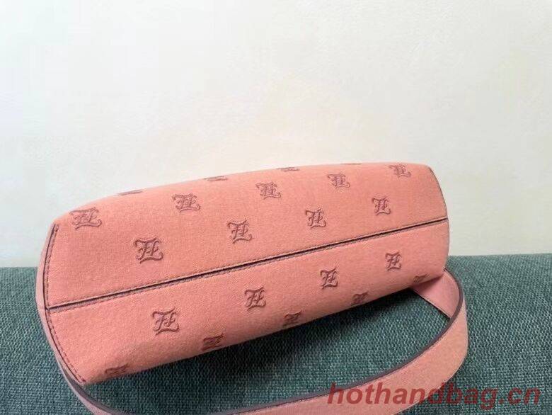 FENDI FIRST MEDIUM flannel bag with embroidery 8BP127A PINK