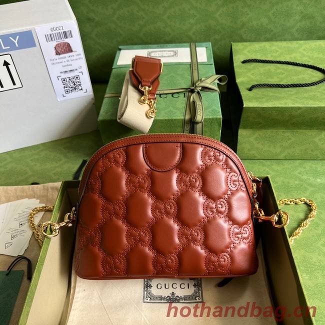 Gucci GG Matelasse leather shoulder bag 702229 Light brown