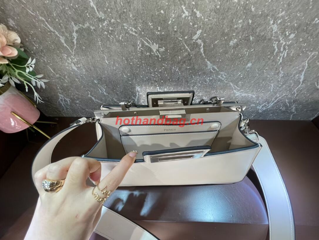 Fendi Peekaboo Cut Medium soft nappa leather bag 8BN340 WHITE