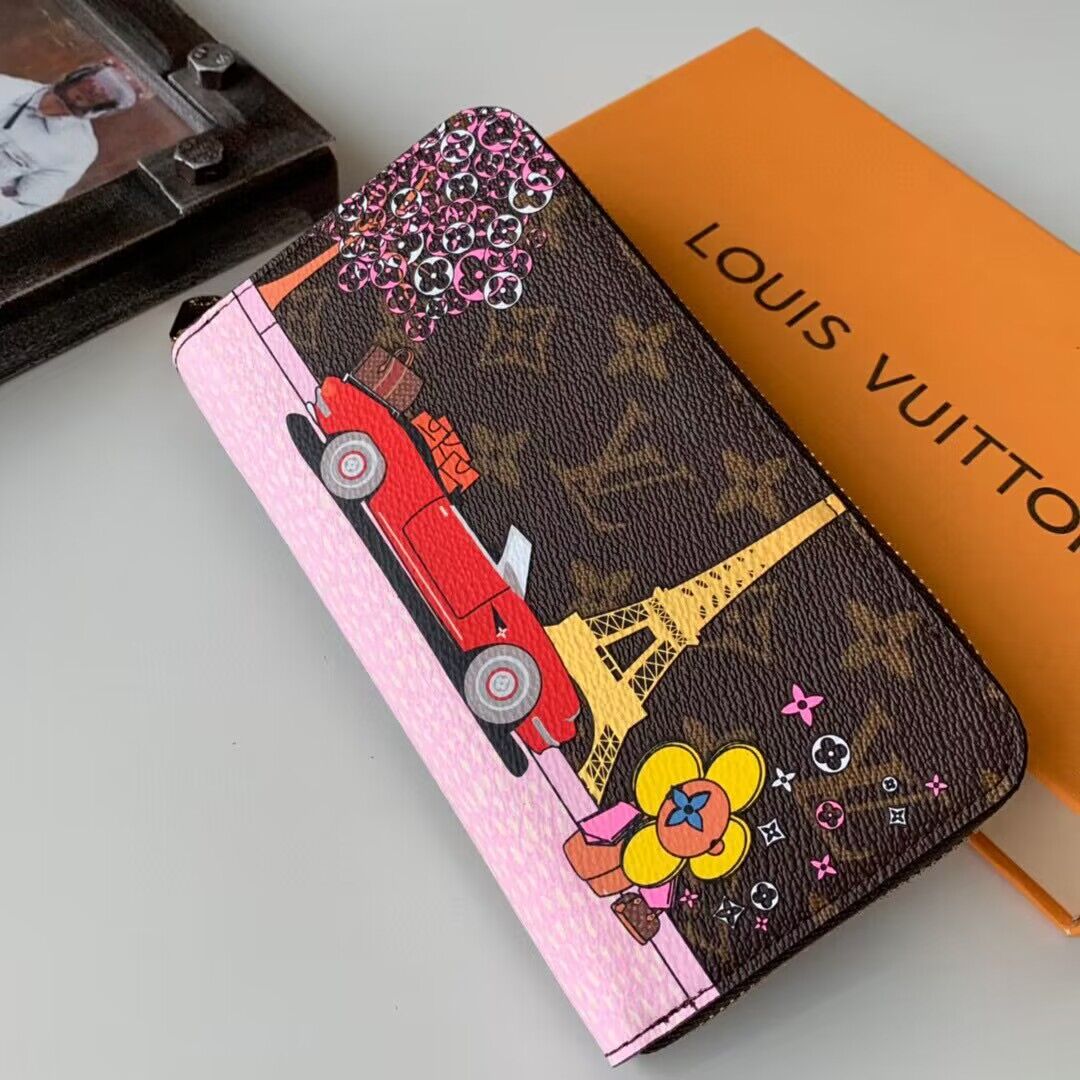 Louis Vuitton Monogram Canvas Zippy Color Pring Wallet M60017 Louis Vuitton Monogram Canvas Zippy Color Pring Wallet M60017