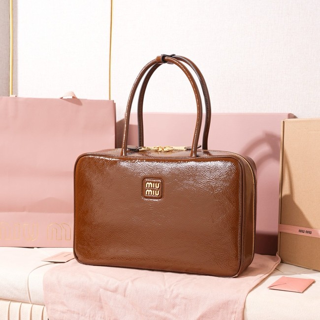 MIU MIU Leather Shoulder Bags 5BB117 Camel